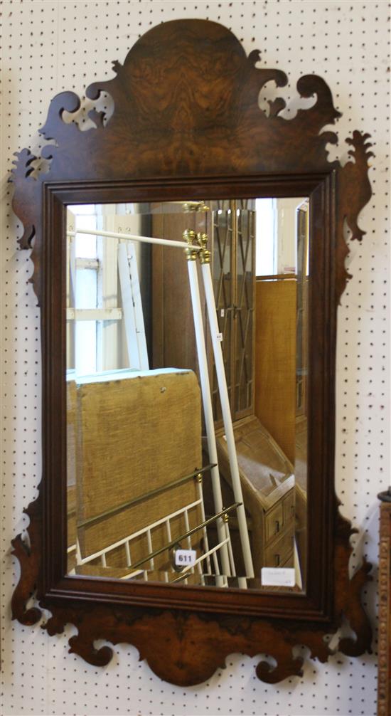 Walnut fret framed mirror